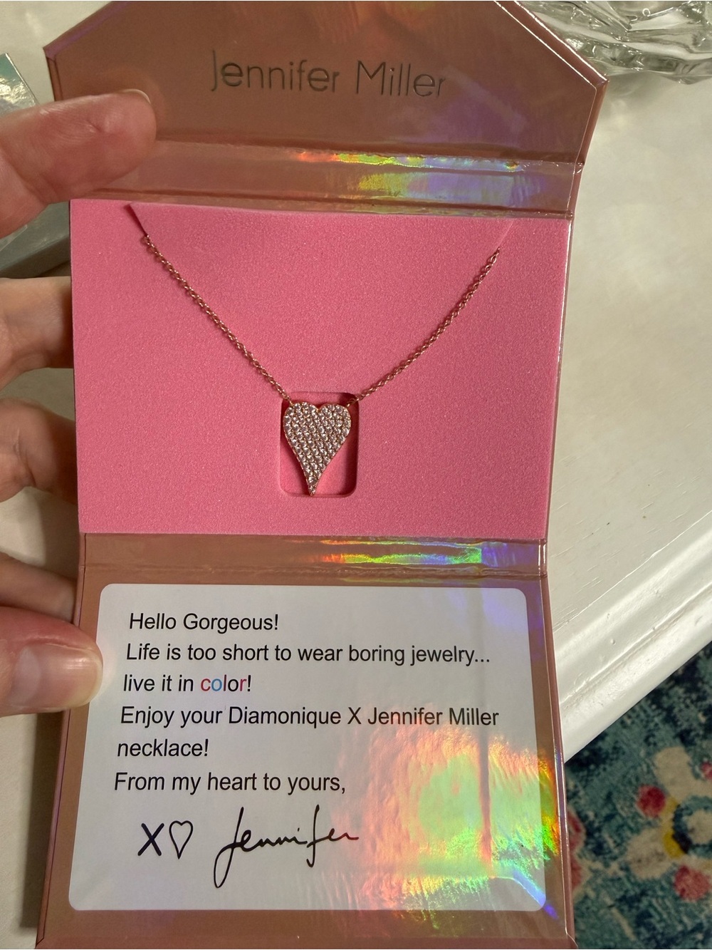 Jennifer Miller mini heart necklace - rose